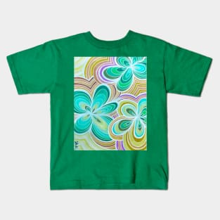 Retro Flowers 2 (Inverted) Kids T-Shirt